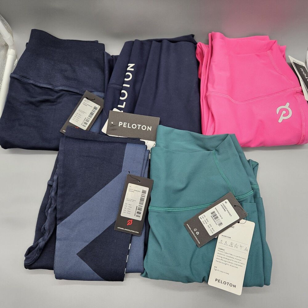 Peloton NWT Mixed Variety Legging Lot Of 5 Color Womens Size Medium Gym Workout
